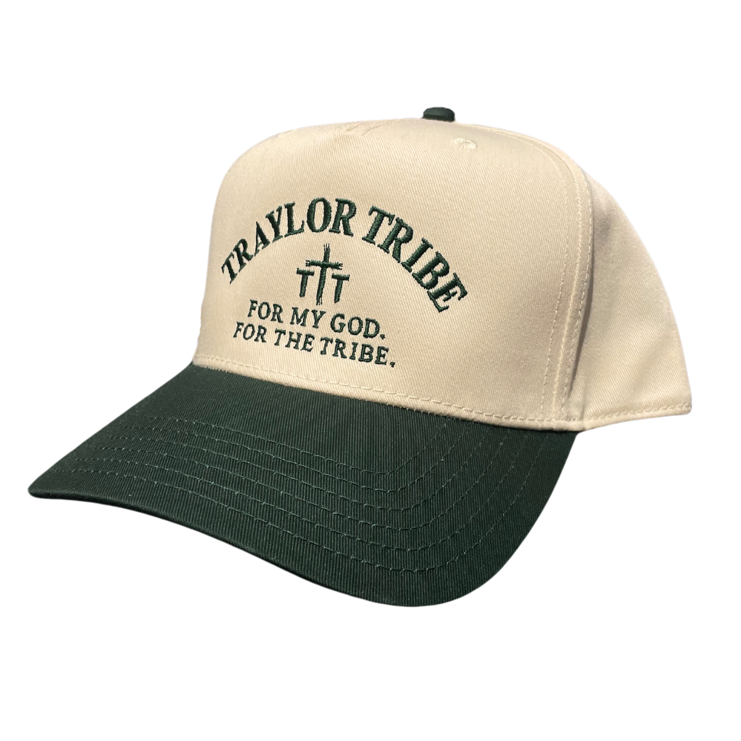 TRAYLOR TRIBE GREEN AND TAN HAT